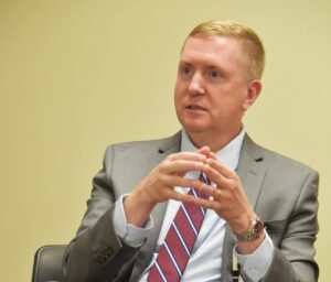 Scott Dickson, UAMS Northeast residency program director, answers a question.