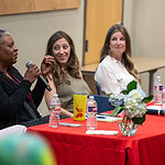 Keneshia Bryant-Moore, professor in the UAMS Fay W. Boozman College of Public Health, speaks during the Arkansas Nursing Research Day panel on maternal health.