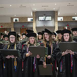 Graduates from the UAMS College of Pharmacy take part in this year’s commencement exercises.