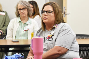 Jodi, a nurse at UAMS North Central, asks about finding donors to pay for spinter vans.