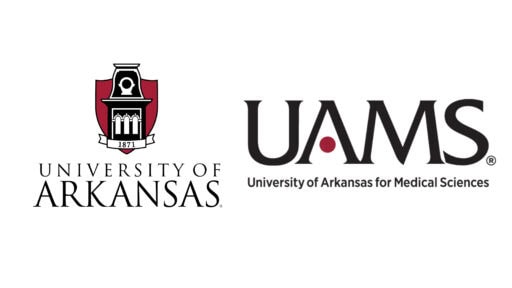 Logos for the University of Arkansas and the University of Arkansas for Medical Sciences