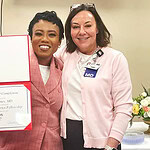 C'Asia James holds diploma with Donya Watson, M.D.