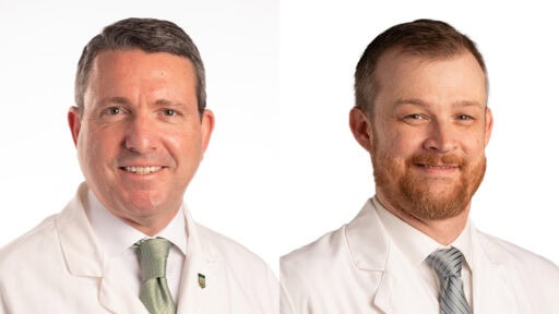 John Spollen, M.D., (left) and Leslie Stone, M.D., MPH