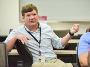 William McClain speaking and gesturing