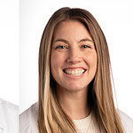 side by side white coat portraits of Meer Akbar Ali, M.D., and Lexie Vaughn, M.D.