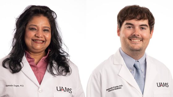 Namrata Dogra, M.D., and Benjamin Frazier, M.D., are shown in this image.