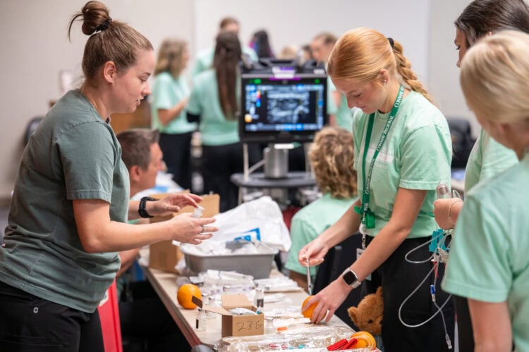 The hands-on table at Conway Regional.