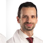 white-coat portraits of both doctors.