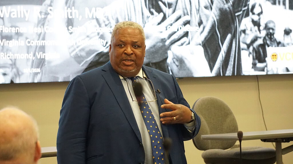 <p>Wally Smith, M.D., was the guest lecturer for the 15th annual Arthur Haut Lectureship in Internal Medicine.</p>
<div><a class="more" href="https://news.uams.edu/2026/10/19/wally-smith-m-d-calls-for-more-resources-for-treating-patients-with-sickle-cell-disease/dsc08758/">Read more</a></div>