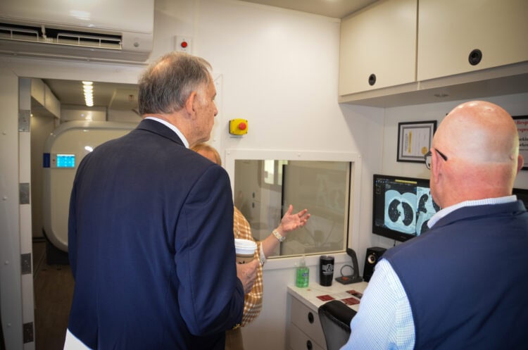 U.S. Sen. John Boozman, Ronald Robertson, M.D., Michelle Krause, M.D., MPH